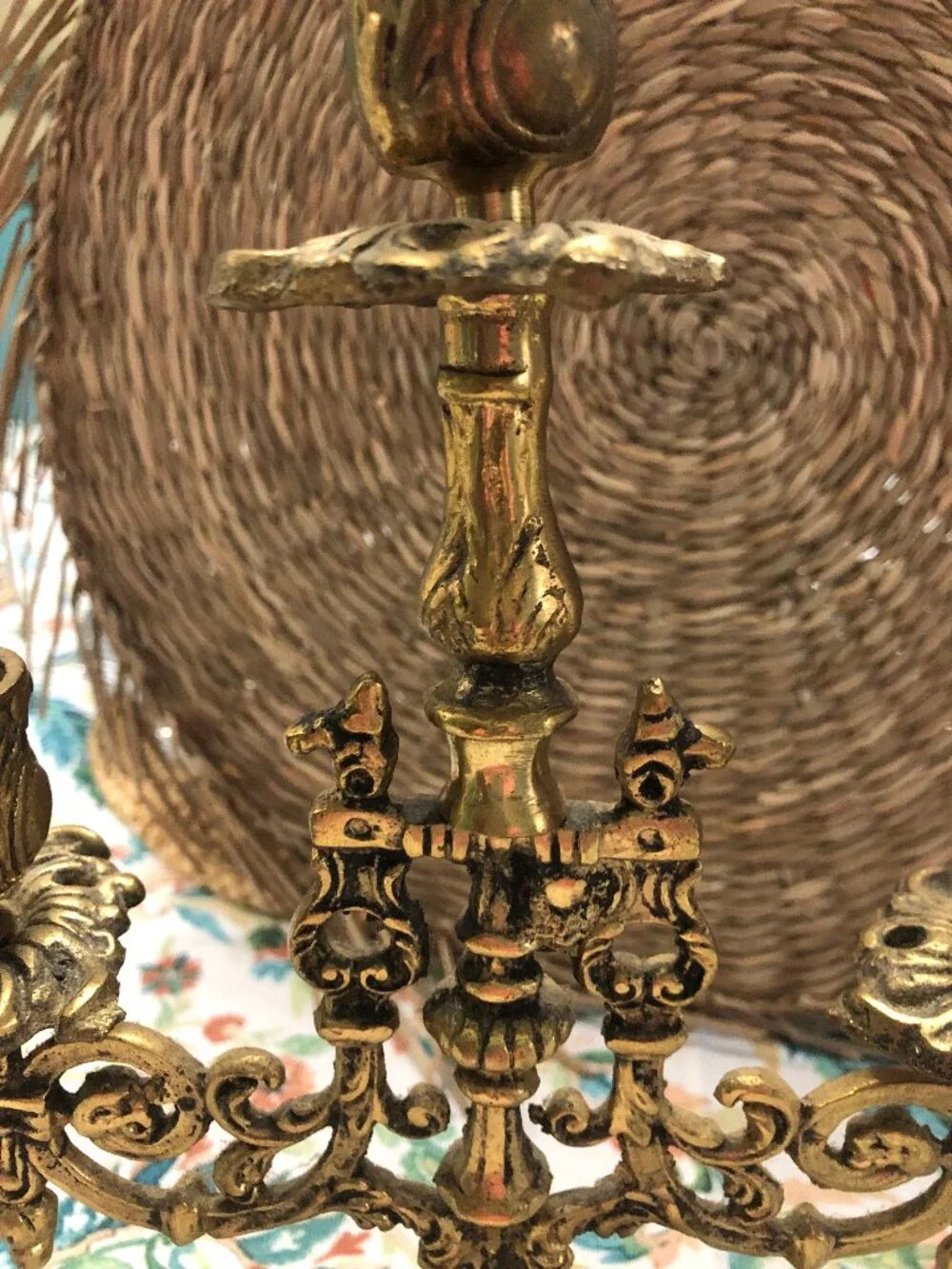 2 Vintage Brass 3 candle candlelabra